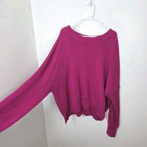 NEW Benson River‎ Purple Oversized Slouchy Drop Shoulder Thick Cute Sweater Sz L